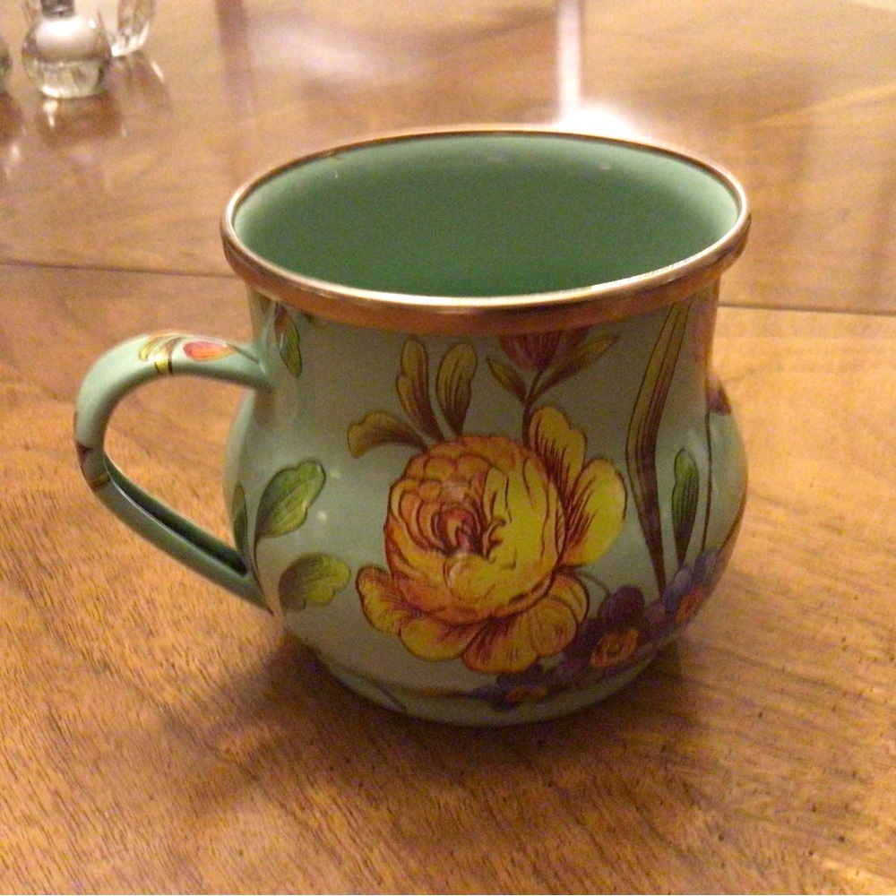 Mackenzie Childs enamel coffee mugs